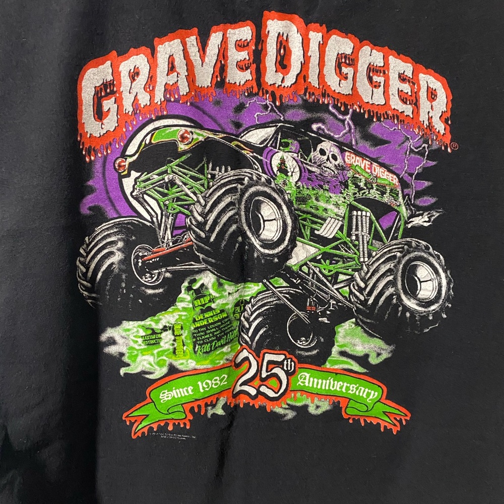 Black Grave Digger Sleeveless T-Shirt Size L - Picture 4 of 5